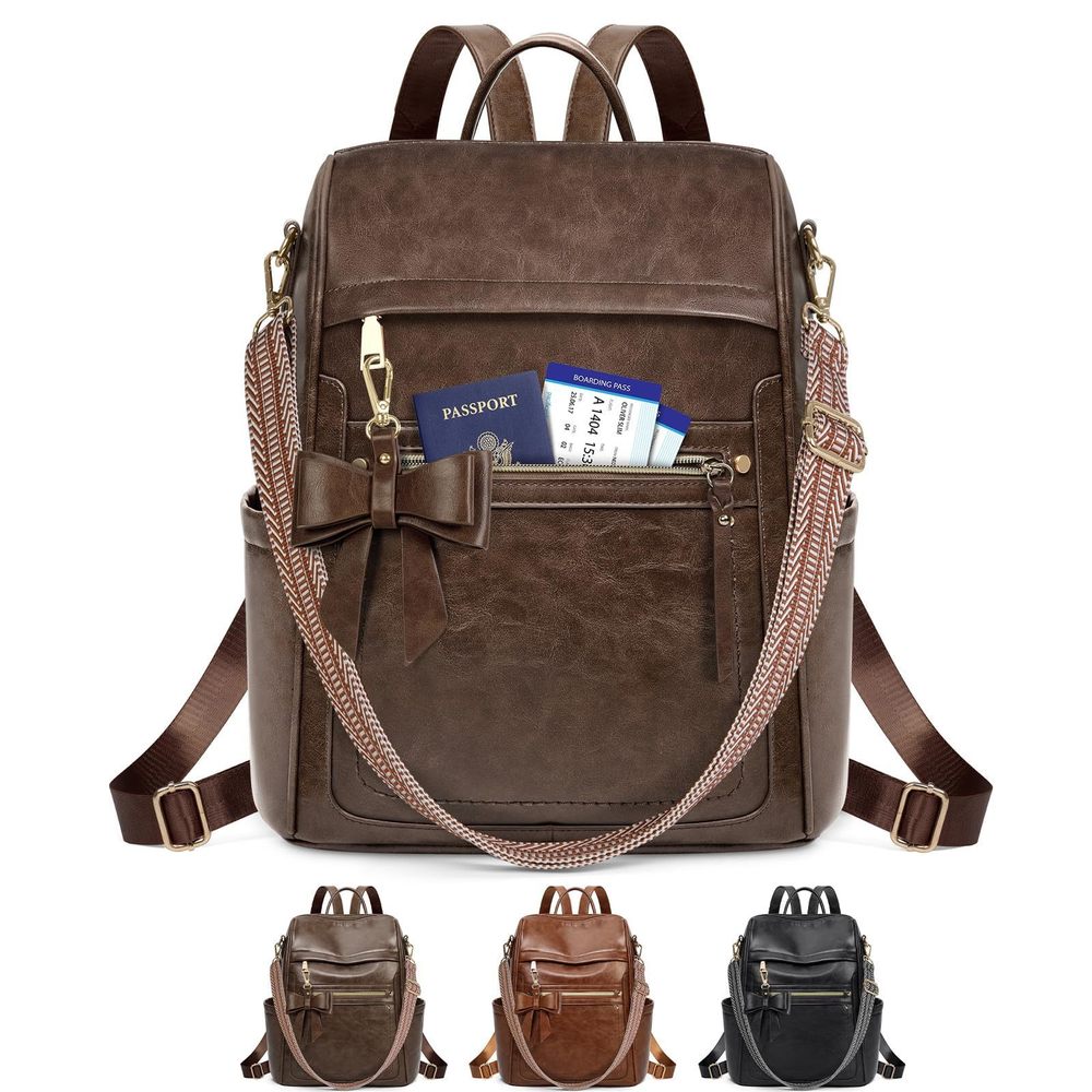 Backpack Purse for Women, Waterproof Leather Backpack Purse Lightweight🐥